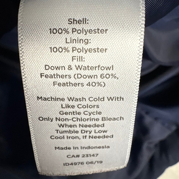 Talbots Plus Down Puffer Vest Size 1X Navy Blue Preppy Mature Classic - Picture 5 of 8